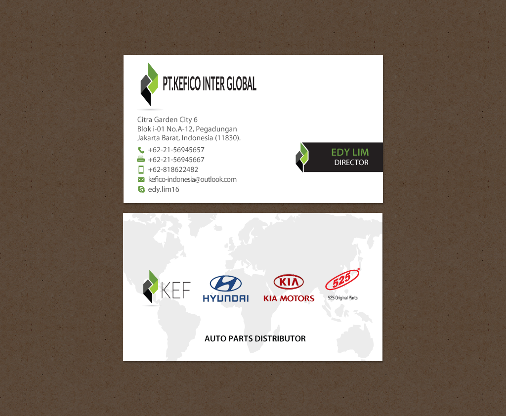Business Card Design by chandrayaan.creative for PT.KEFICO INTER GLOBAL | Design #13170524