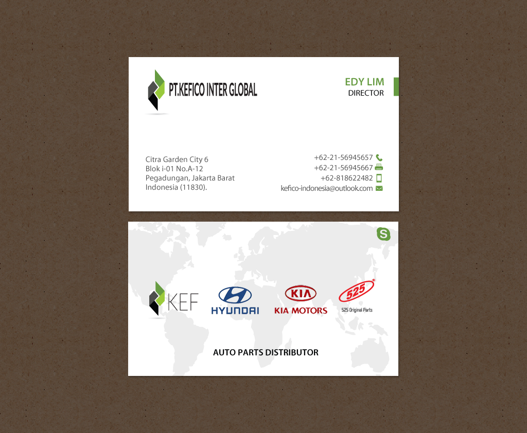 Business Card Design by chandrayaan.creative for PT.KEFICO INTER GLOBAL | Design #13170527