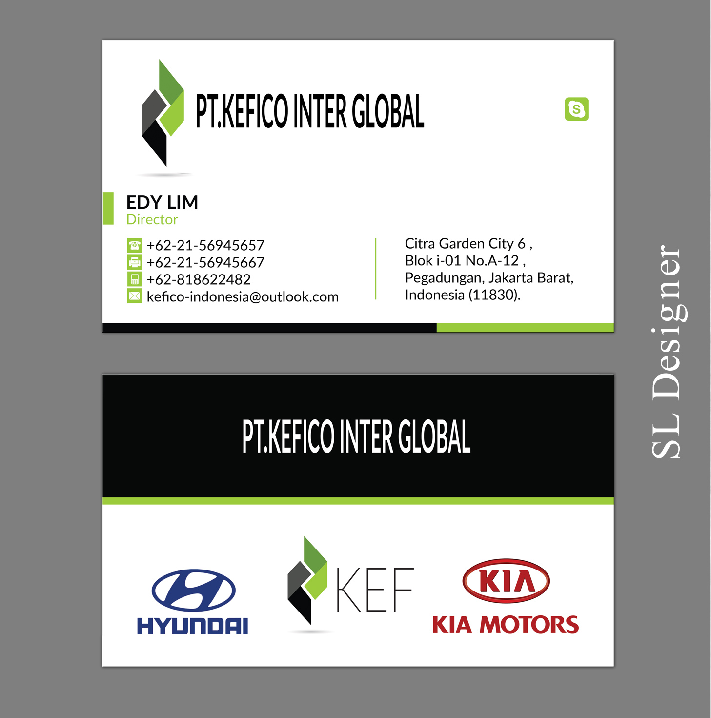 Business Card Design by SL Designer for PT.KEFICO INTER GLOBAL | Design #13089876