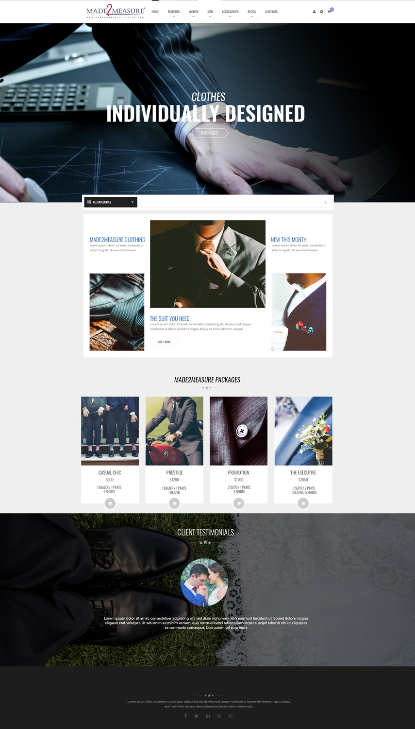 Web Design par Flooz pour Made2Measure Clothing | Design #13100976