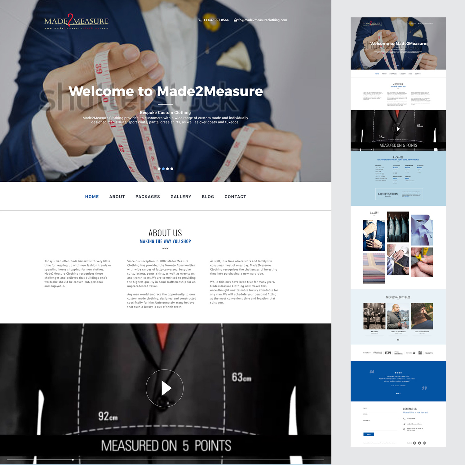 Diseño Web por wtml para Made2Measure Clothing | Diseño #13122390