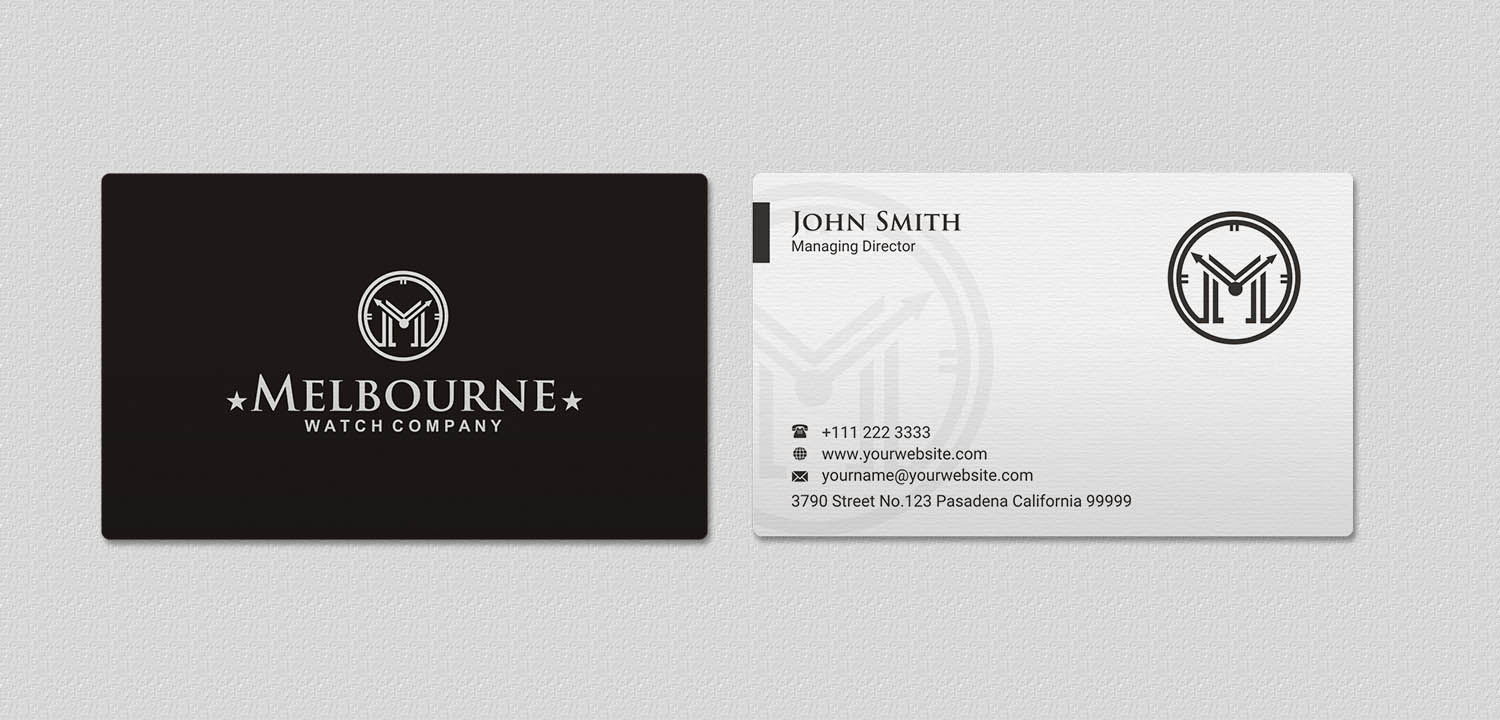 Business Card Design by INDIAN_Ashok for Melbourne Watch Company Pty Ltd | Design #13095781