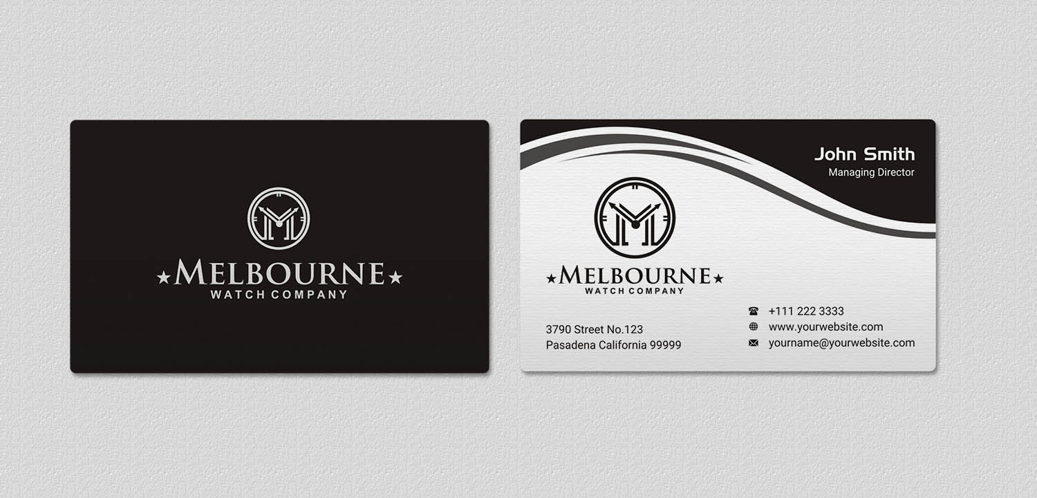 Diseño de Tarjeta de Presentación por INDIAN_Ashok para Melbourne Watch Company Pty Ltd | Diseño #13095783