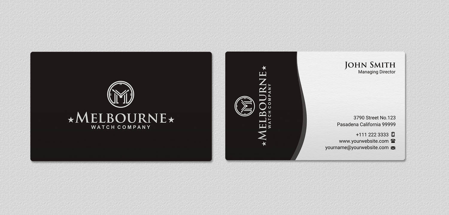 Business Card Design by INDIAN_Ashok for Melbourne Watch Company Pty Ltd | Design #13095784