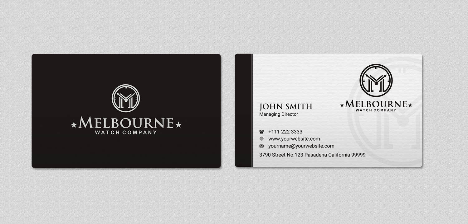 Business Card Design by INDIAN_Ashok for Melbourne Watch Company Pty Ltd | Design #13095786
