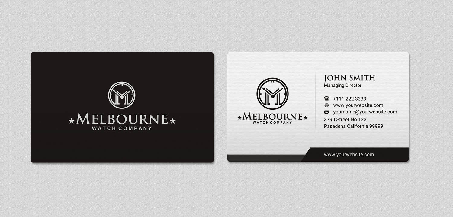 Diseño de Tarjeta de Presentación por INDIAN_Ashok para Melbourne Watch Company Pty Ltd | Diseño #13095788