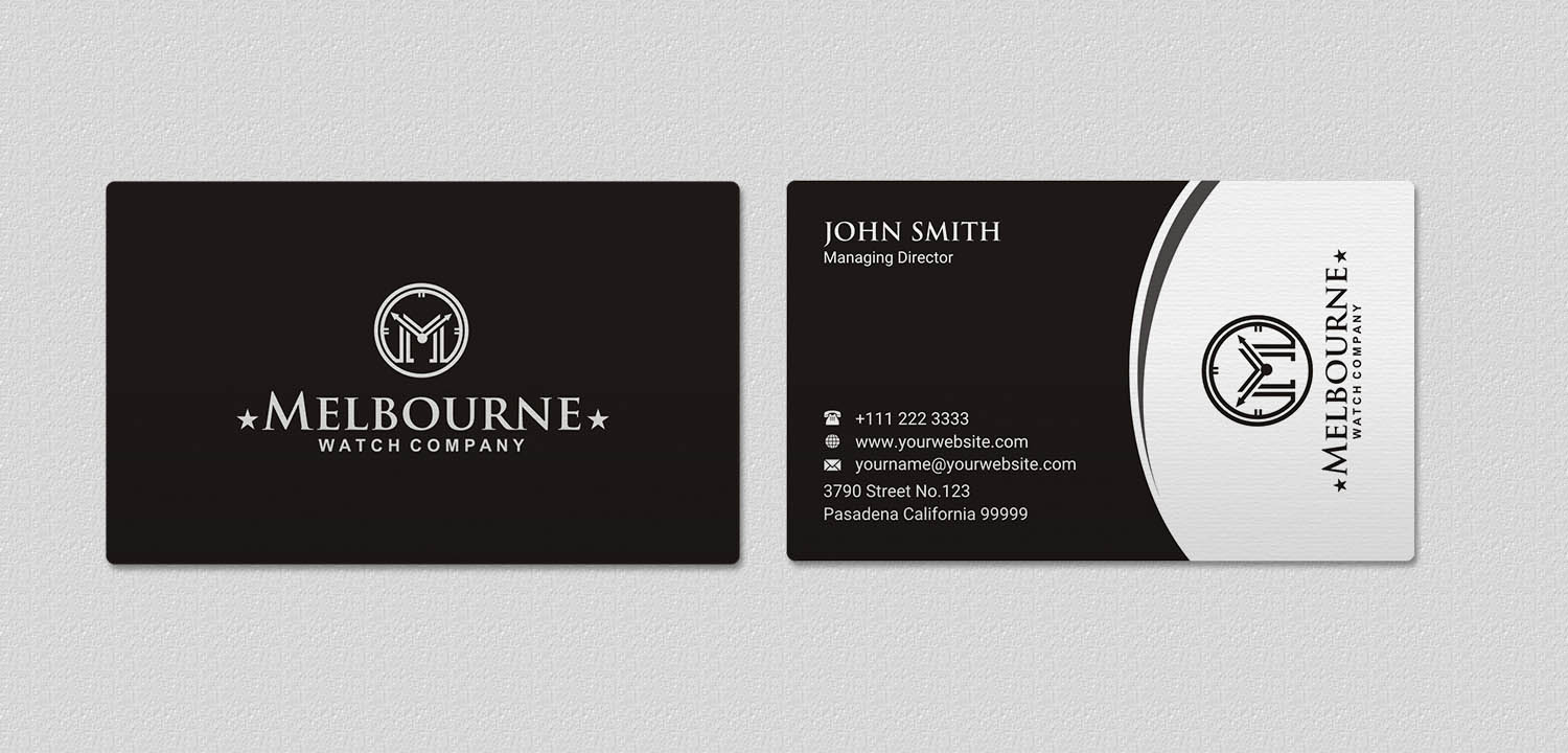 Business Card Design by INDIAN_Ashok for Melbourne Watch Company Pty Ltd | Design #13095791