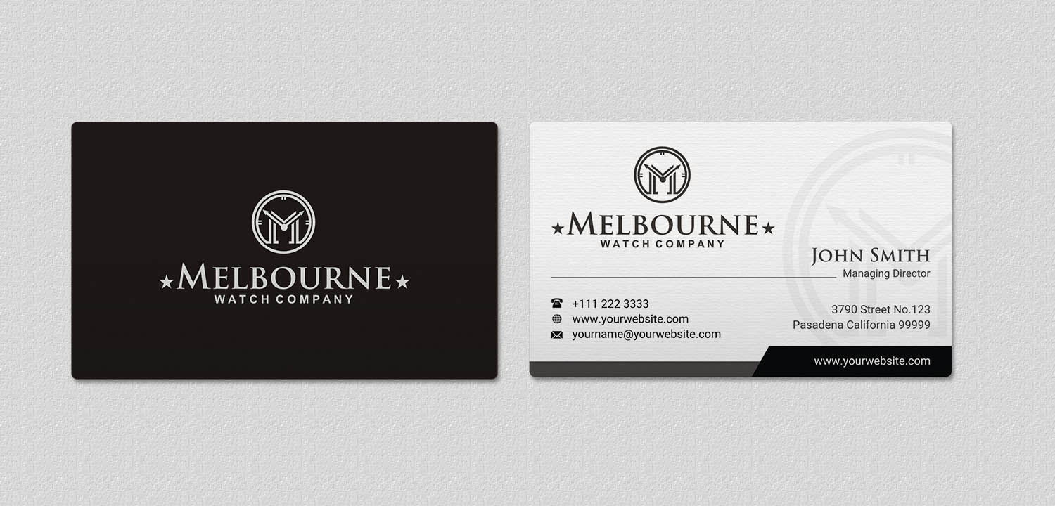 Diseño de Tarjeta de Presentación por INDIAN_Ashok para Melbourne Watch Company Pty Ltd | Diseño #13095792
