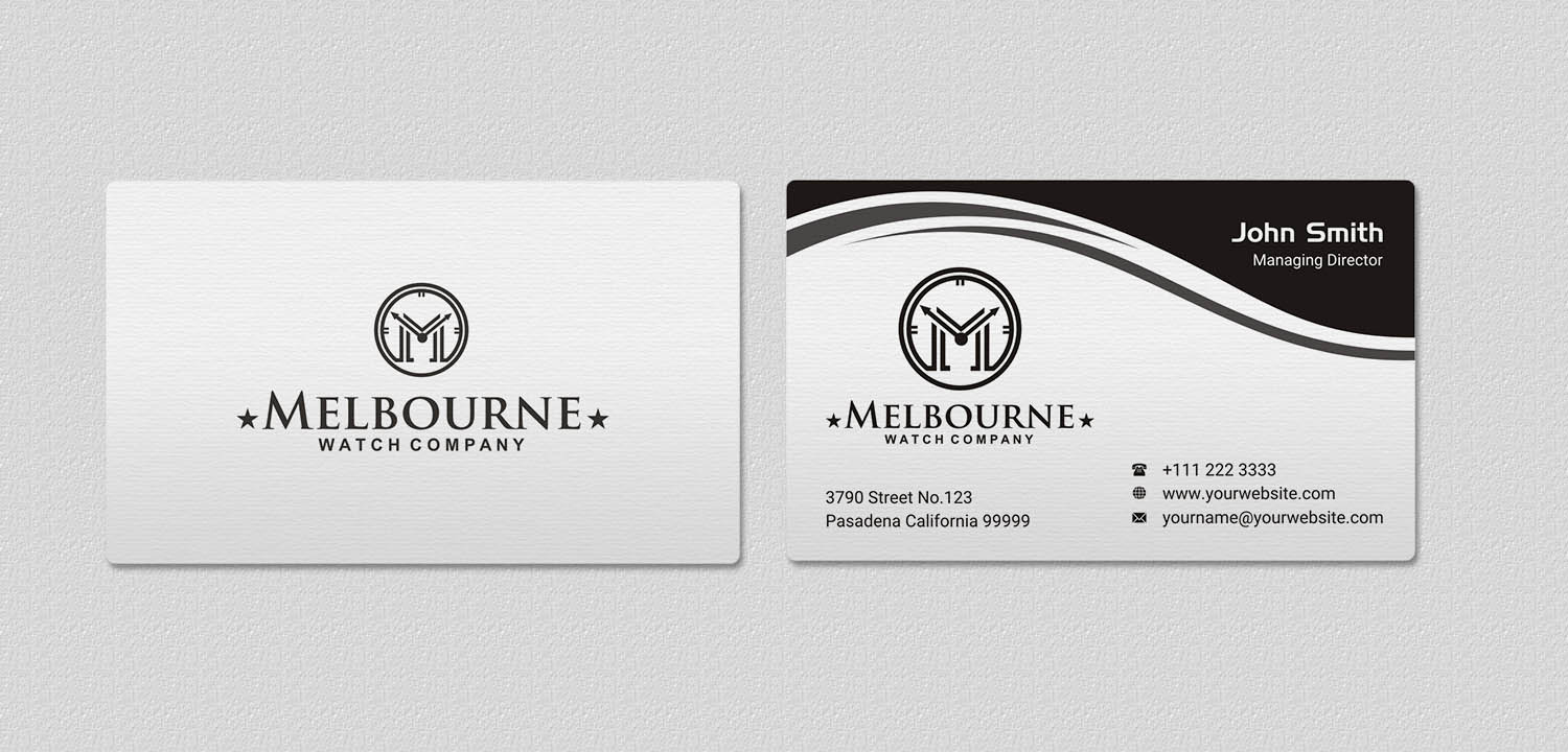 Business Card Design by INDIAN_Ashok for Melbourne Watch Company Pty Ltd | Design #13095793