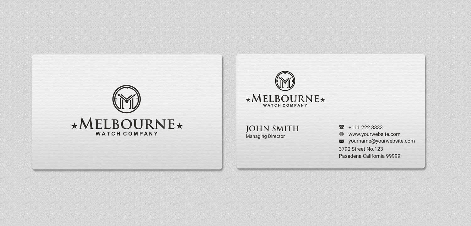 Diseño de Tarjeta de Presentación por INDIAN_Ashok para Melbourne Watch Company Pty Ltd | Diseño #13095794