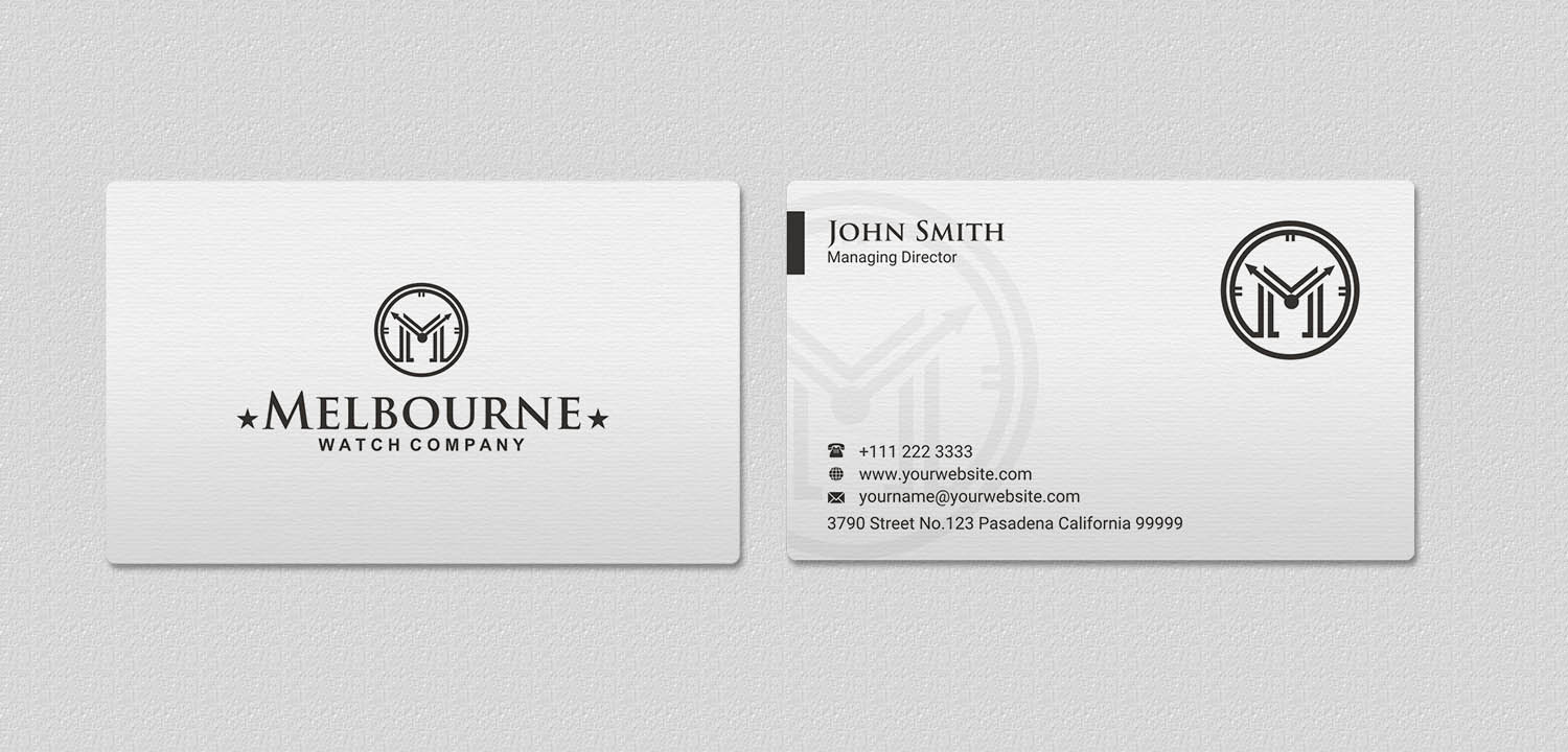 Diseño de Tarjeta de Presentación por INDIAN_Ashok para Melbourne Watch Company Pty Ltd | Diseño #13095797