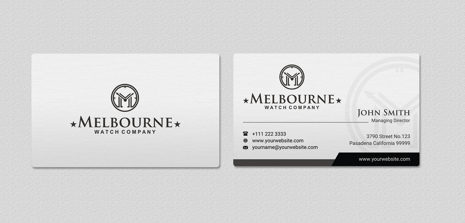 Diseño de Tarjeta de Presentación por INDIAN_Ashok para Melbourne Watch Company Pty Ltd | Diseño #13095801