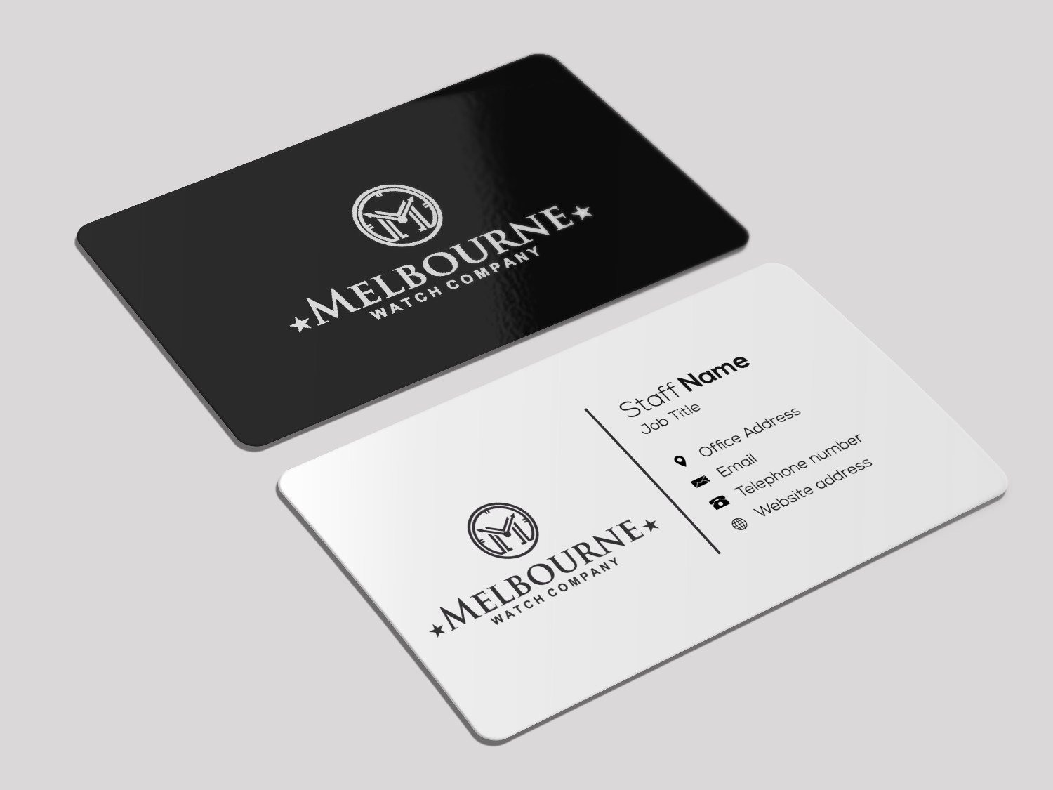 Business Card Design by Riz' for Melbourne Watch Company Pty Ltd | Design #13095925