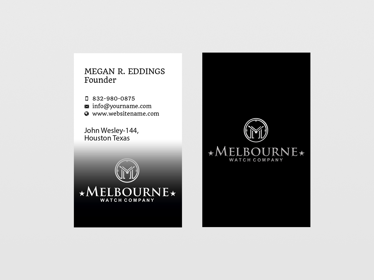Diseño de Tarjeta de Presentación por Creations Box 2015 para Melbourne Watch Company Pty Ltd | Diseño #13100267