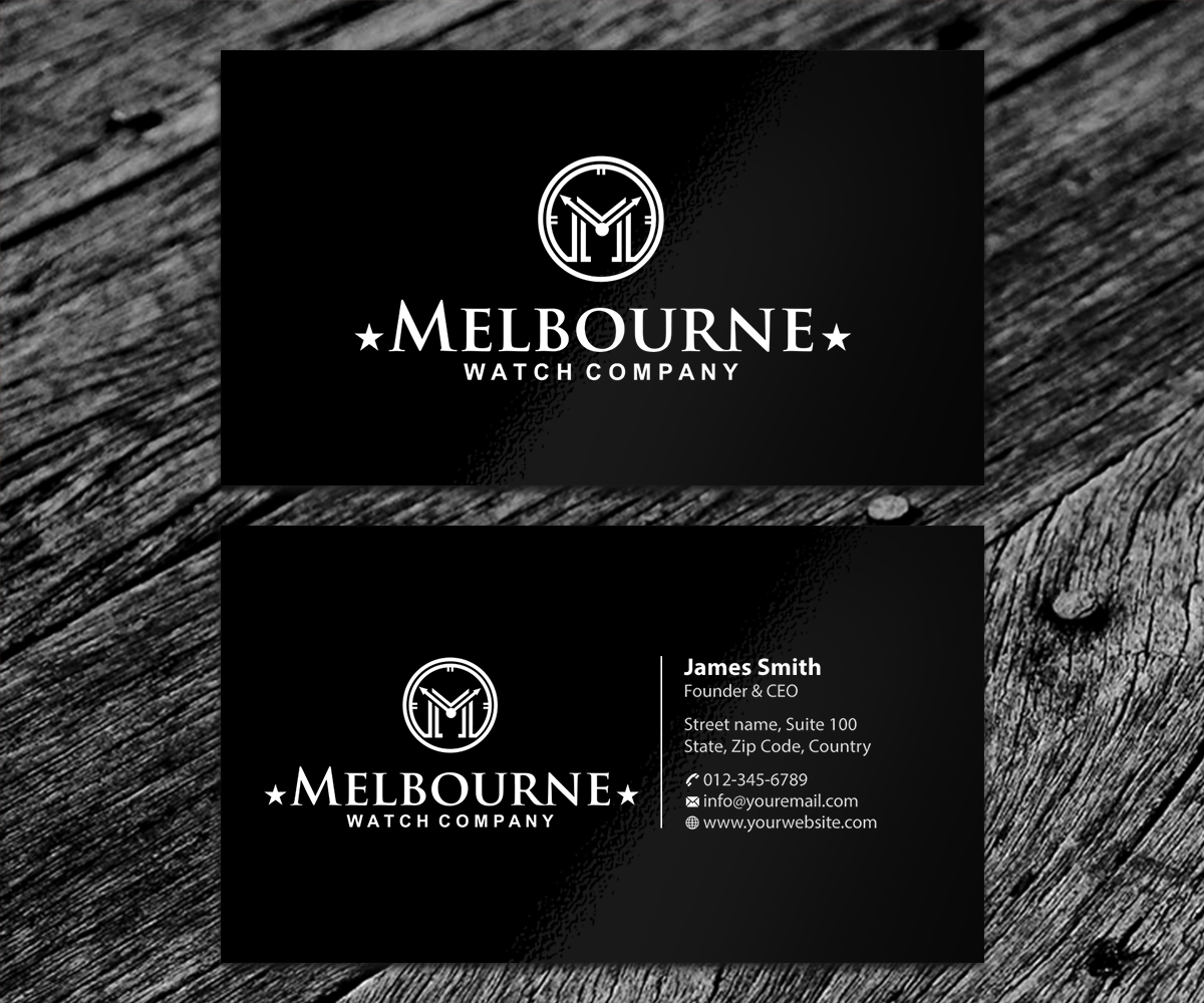 Visitenkarten-Design von SS_Designs für Melbourne Watch Company Pty Ltd | Design #13093929
