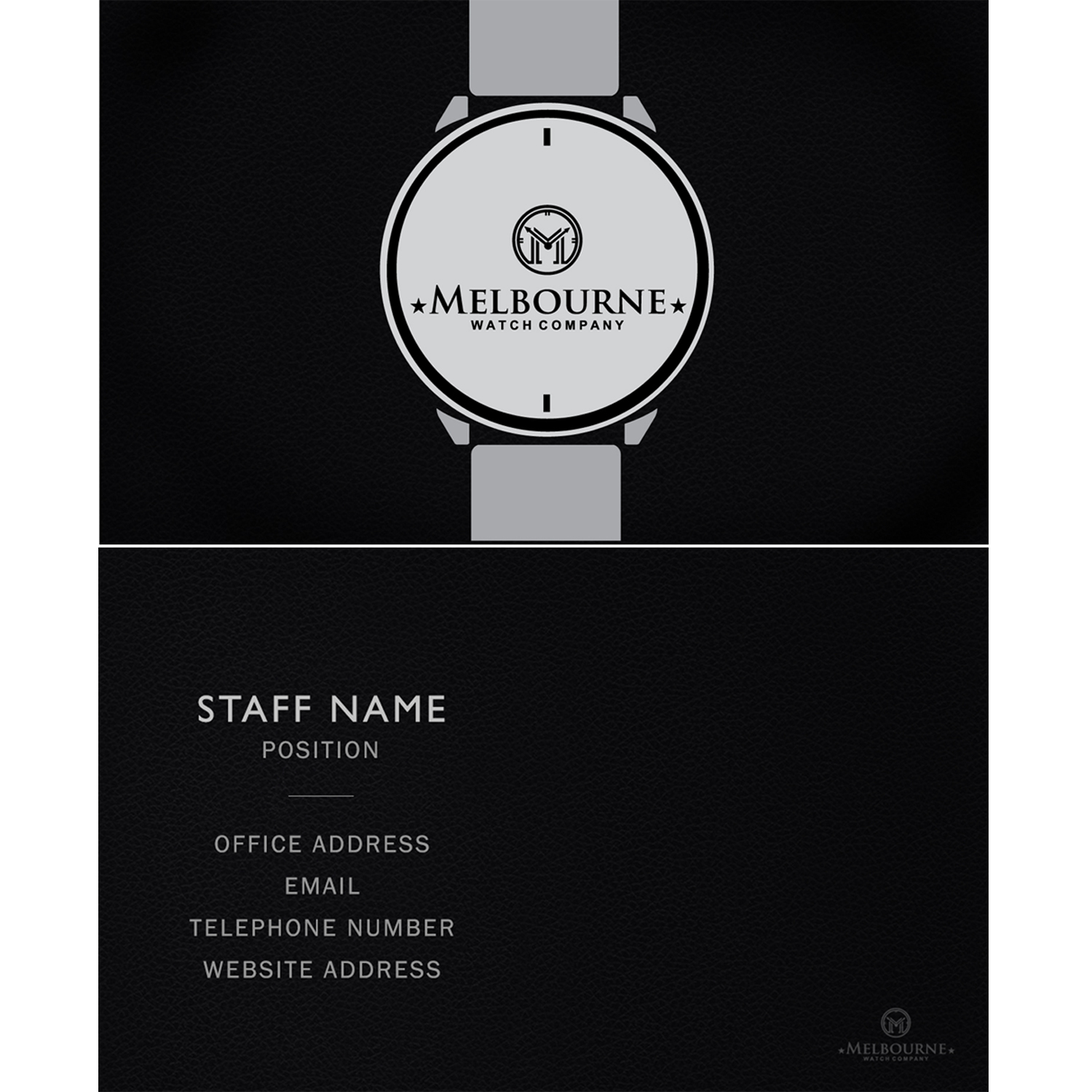 Business Card Design by Sharon Chiam for Melbourne Watch Company Pty Ltd | Design #13097619