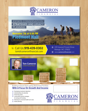Financial Workshop for Cameron Financial | Postkarten-Design von ecorokerz