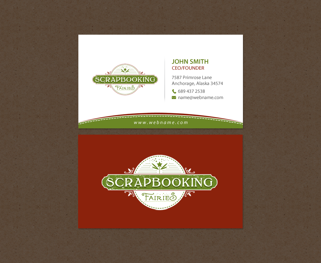 Business Card Design by chandrayaan.creative for Scrapbooking Fairies | Design #13134821