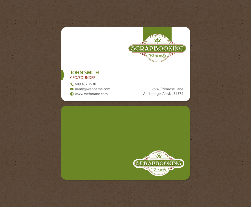 Business Card Design by chandrayaan.creative for Scrapbooking Fairies | Design #13134879