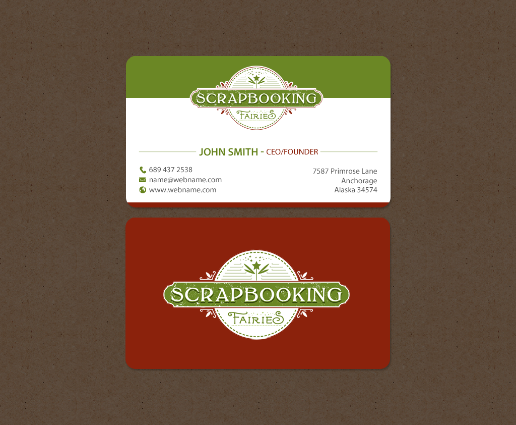 Business Card Design by chandrayaan.creative for Scrapbooking Fairies | Design #13134882