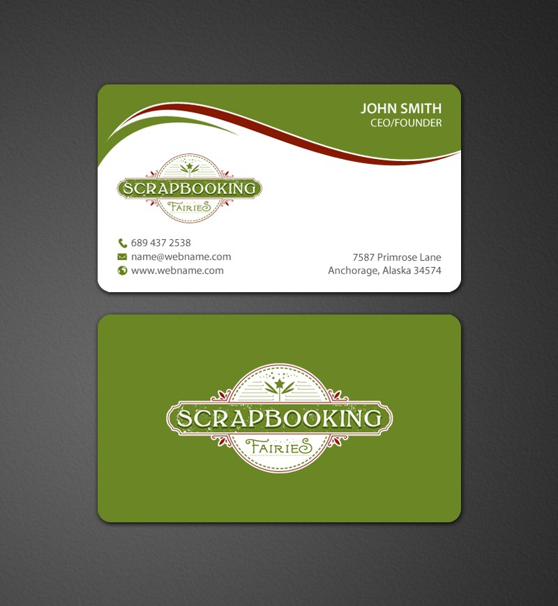 Business Card Design by chandrayaan.creative for Scrapbooking Fairies | Design #13139729