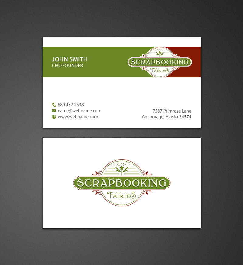 Business Card Design by chandrayaan.creative for Scrapbooking Fairies | Design #13139757