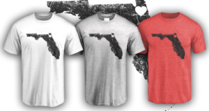 T shifrt desgin with state of florida and heart over jacksonville