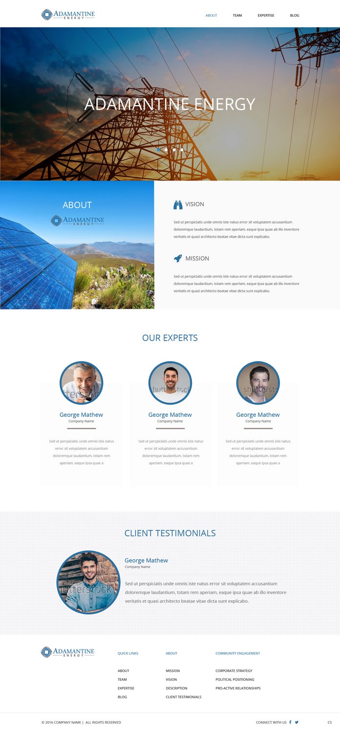 Wordpress Design by pb for Adamantine Energy | Design #13151573