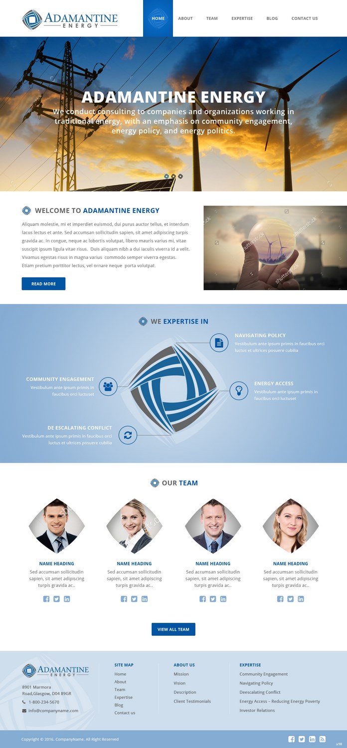 Design Wordpress par pb pour Adamantine Energy | Design #13151574