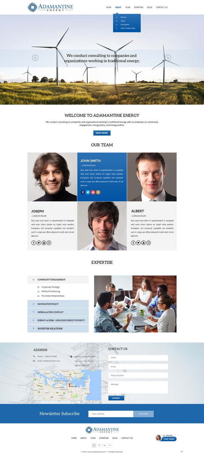 Wordpress Design by pb for Adamantine Energy | Design #13151575
