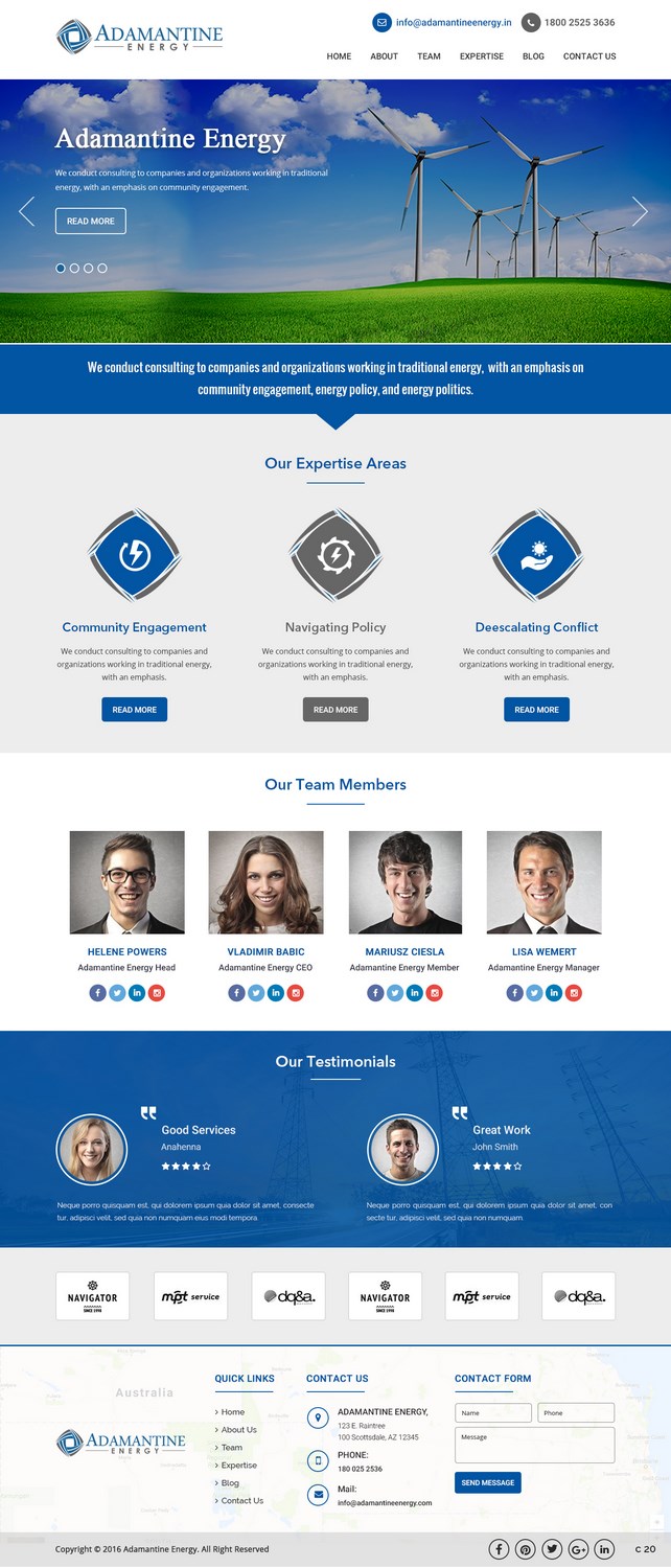 Wordpress Design by pb for Adamantine Energy | Design #13151577