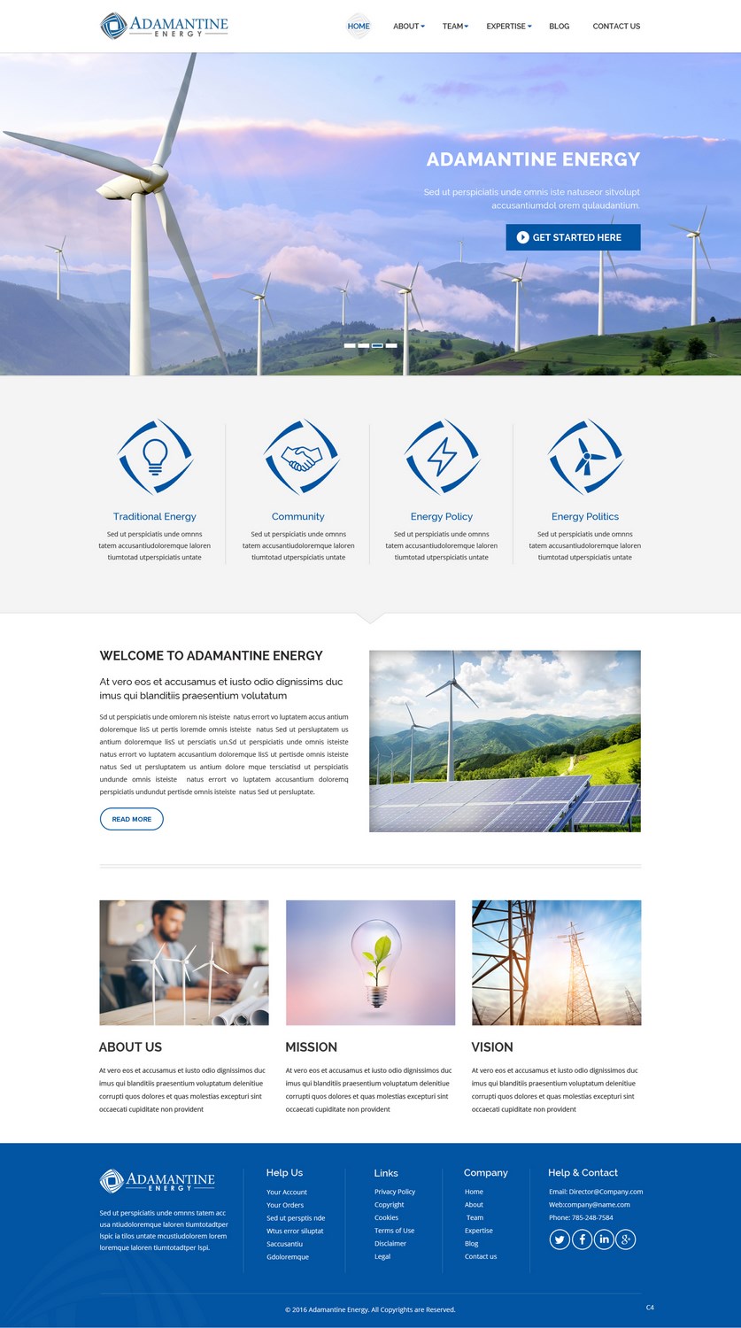 Wordpress Design by pb for Adamantine Energy | Design #13151582