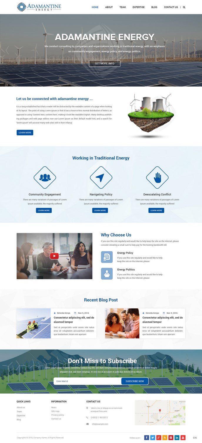 Wordpress Design by pb for Adamantine Energy | Design #13151587