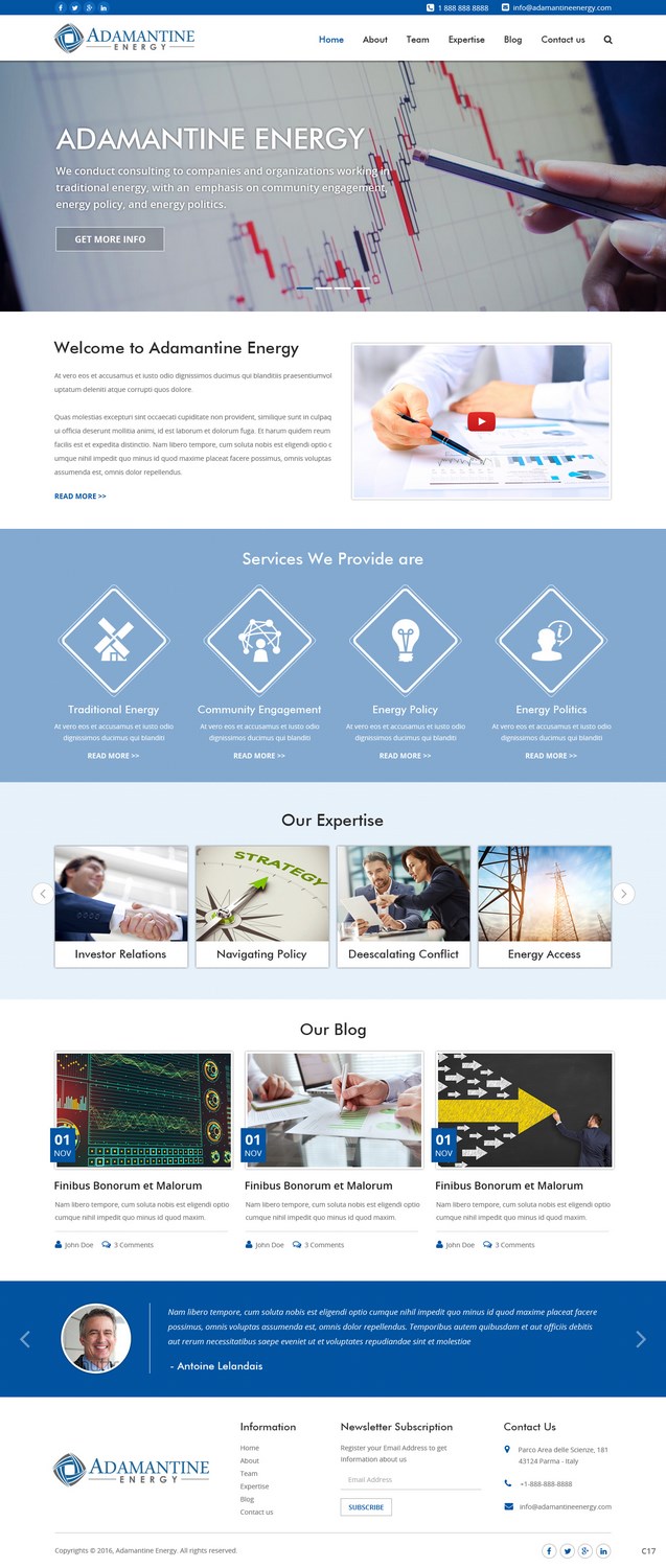 Design Wordpress par pb pour Adamantine Energy | Design #13151591