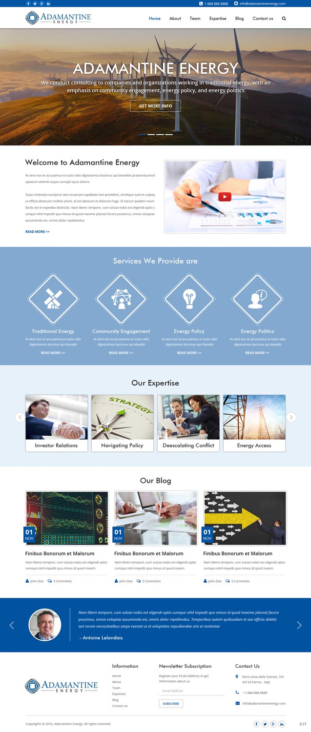 Wordpress Design by pb for Adamantine Energy | Design #13151592
