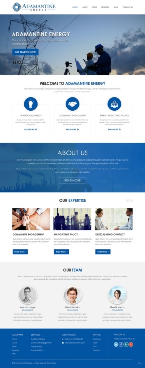 Wordpress Design by pb for Adamantine Energy | Design: #13151593