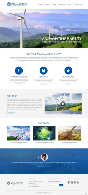 Wordpress Design by pb for Adamantine Energy | Design: #13151594