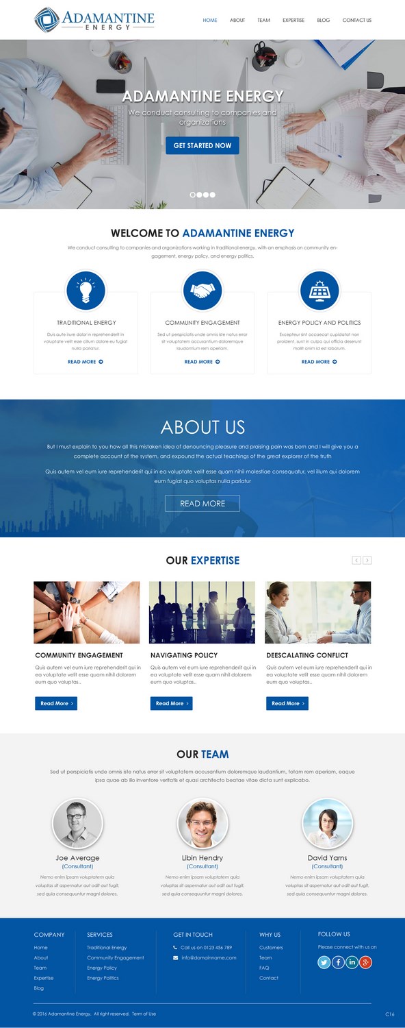 Wordpress Design by pb for Adamantine Energy | Design #13151595