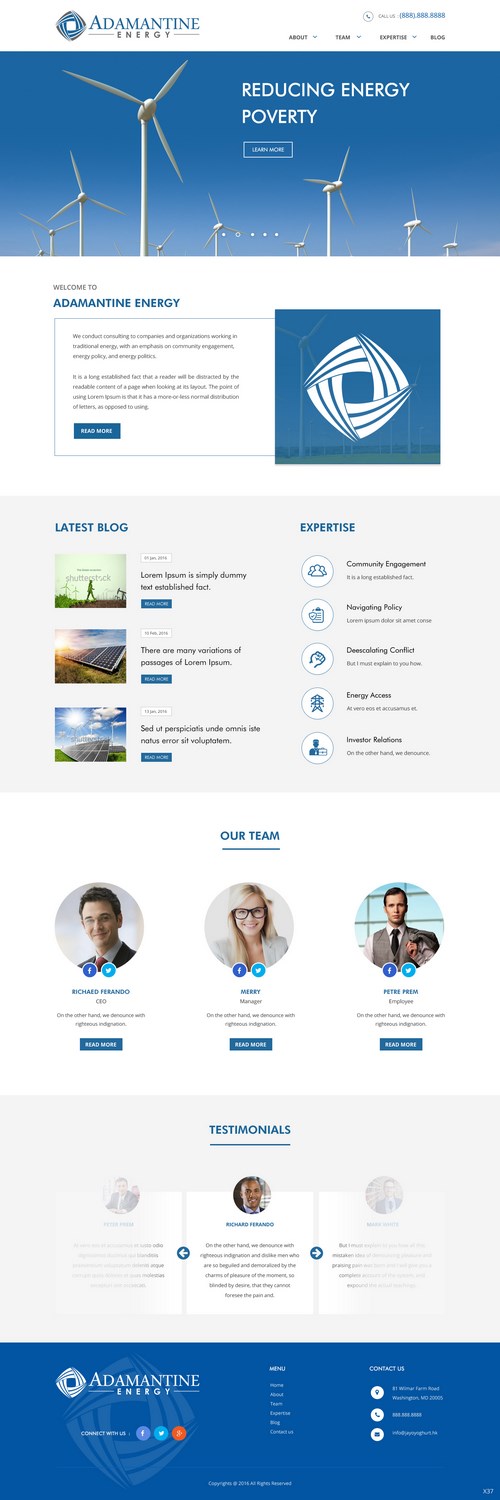 Wordpress Design by pb for Adamantine Energy | Design #13158149
