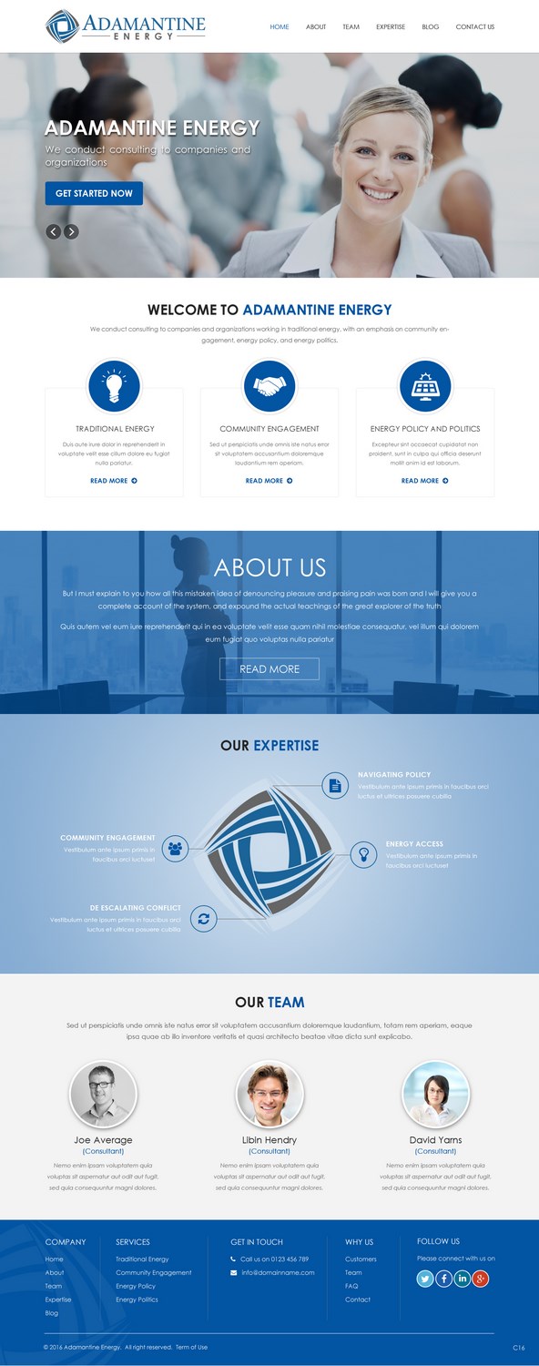 Wordpress Design by pb for Adamantine Energy | Design #13158152