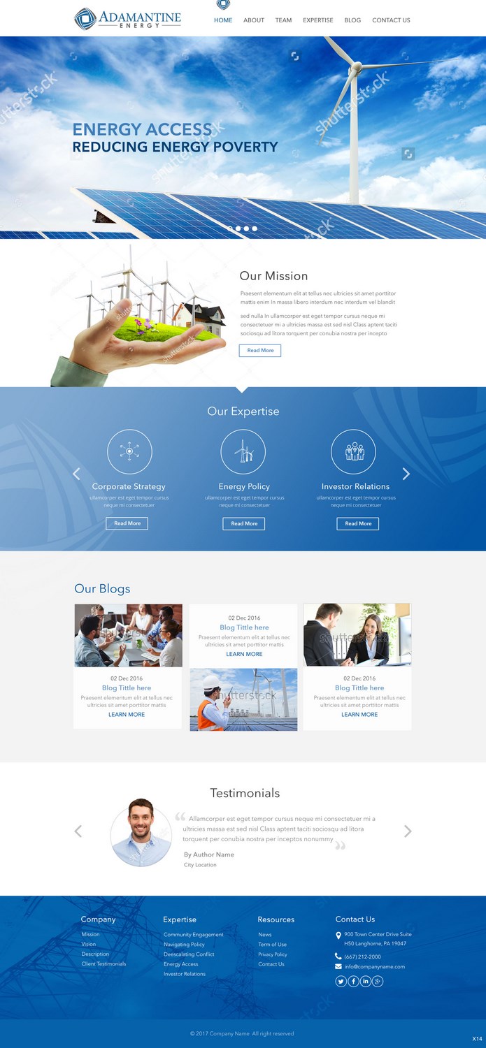 Wordpress Design by pb for Adamantine Energy | Design #13158155