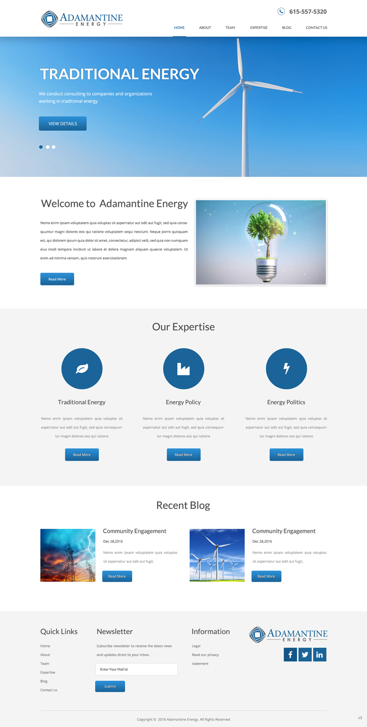 Wordpress Design by pb for Adamantine Energy | Design #13161052