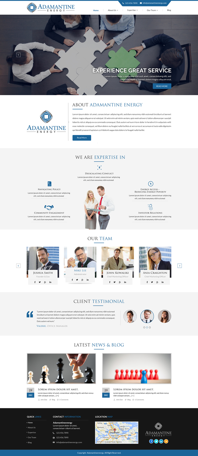 Design Wordpress par Sbss pour Adamantine Energy | Design #13160014