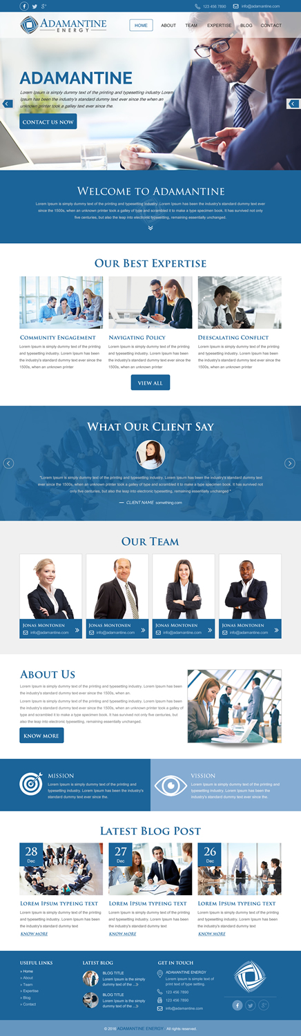 Diseño Wordpress por rightway para Adamantine Energy | Diseño #13149225