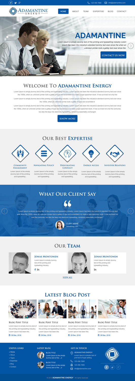Diseño Wordpress por rightway para Adamantine Energy | Diseño #13149228