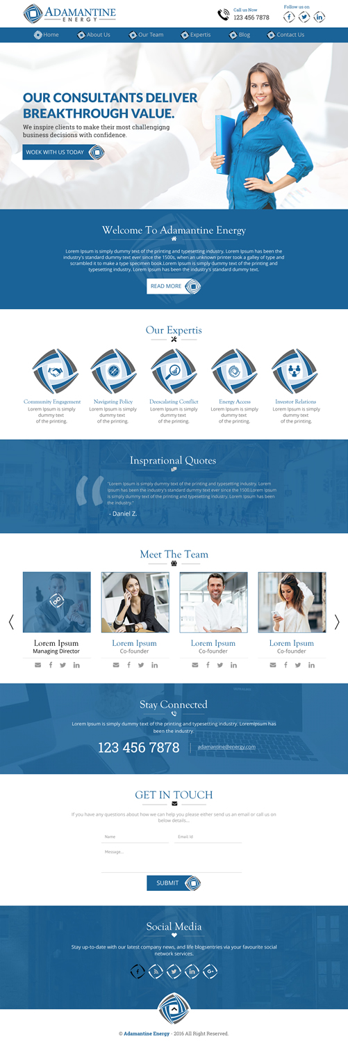 Wordpress Design by rightway for Adamantine Energy | Design: #13149237