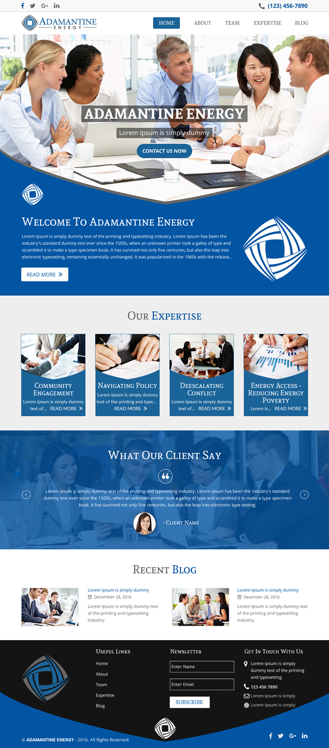 Wordpress Design by rightway for Adamantine Energy | Design #13149252