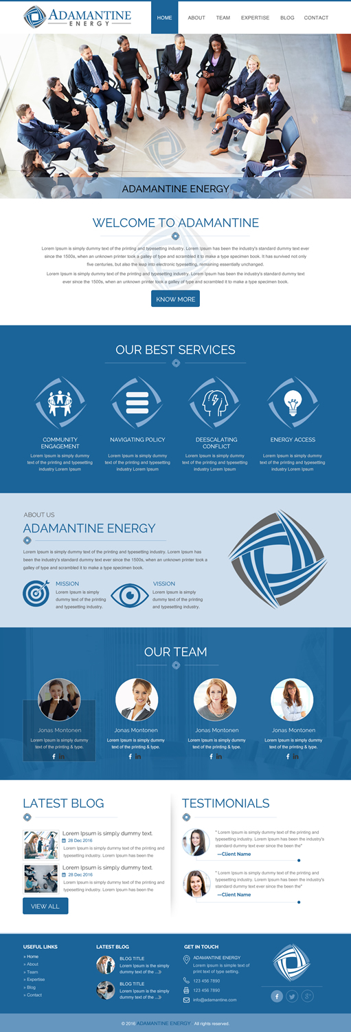 Wordpress Design by rightway for Adamantine Energy | Design #13165979