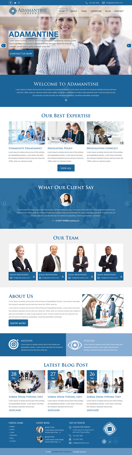 Wordpress Design by rightway for Adamantine Energy | Design #13165981