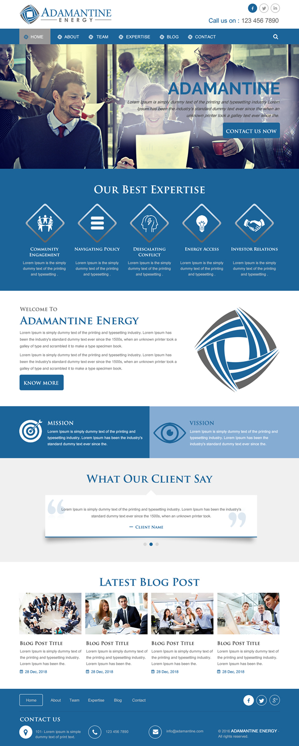Wordpress Design by rightway for Adamantine Energy | Design #13165983